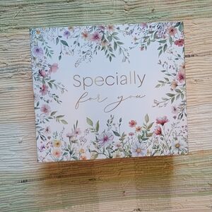 Floral Gift Box with Gold Accents